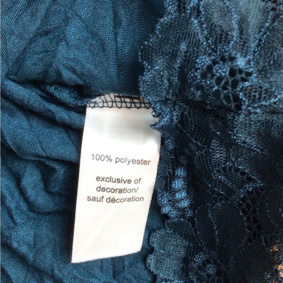 SALE Women's Maurices Deep Teal Green Lace Fitted Camisole Size 1 - Picture 5 of 8